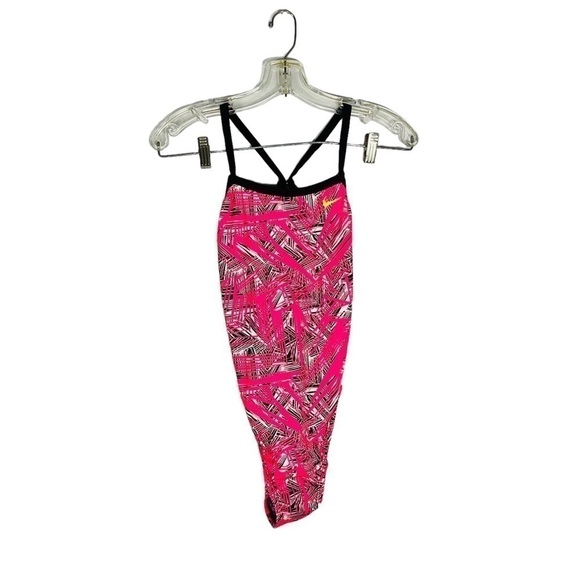 Nike Women's Scatter Brain Classic Lingerie Tank Swimsuit size 6 pink flash - Picture 3 of 13